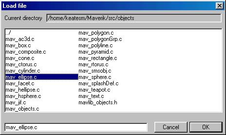 File dialog box